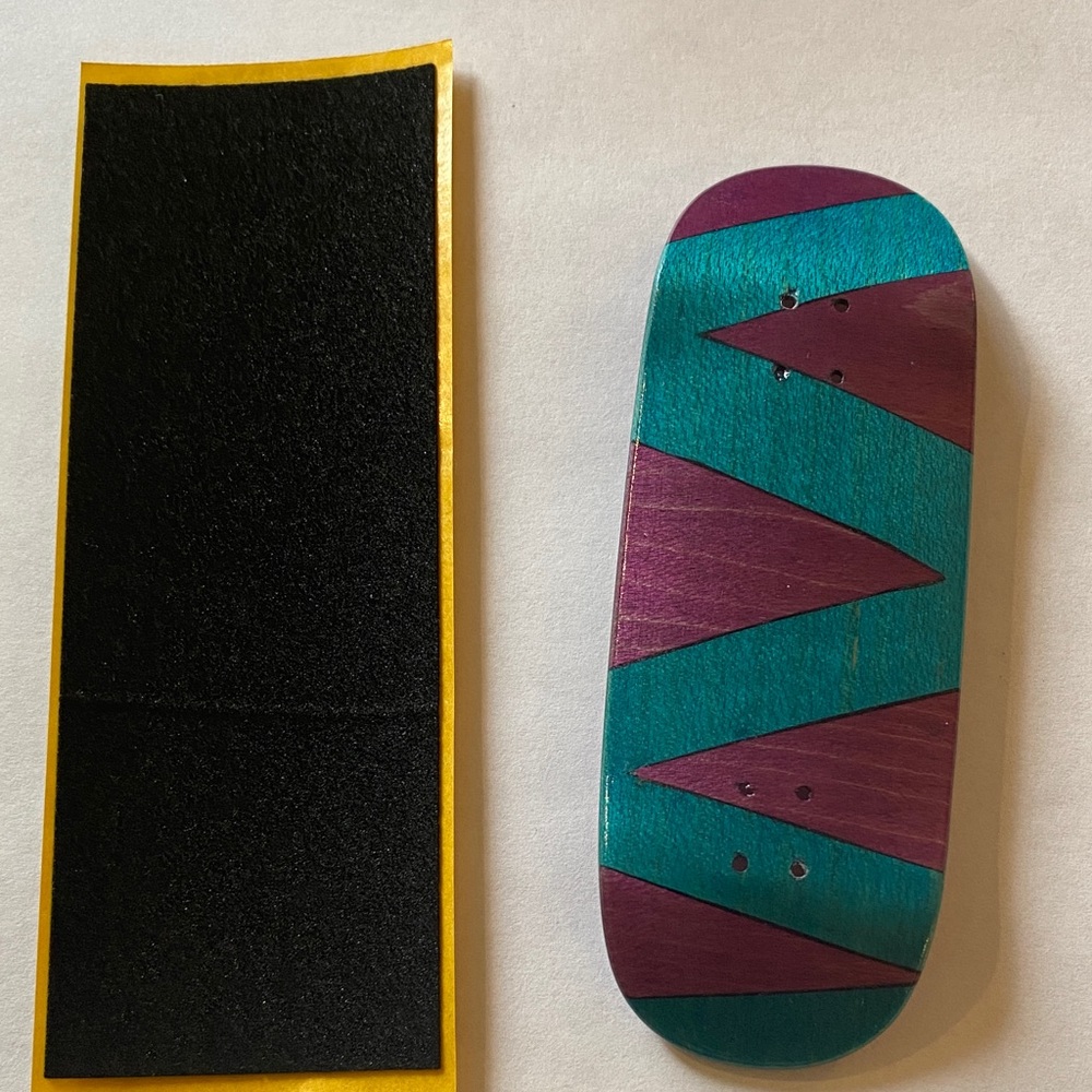 Teal and Purple Fingerboard with Grip Tape